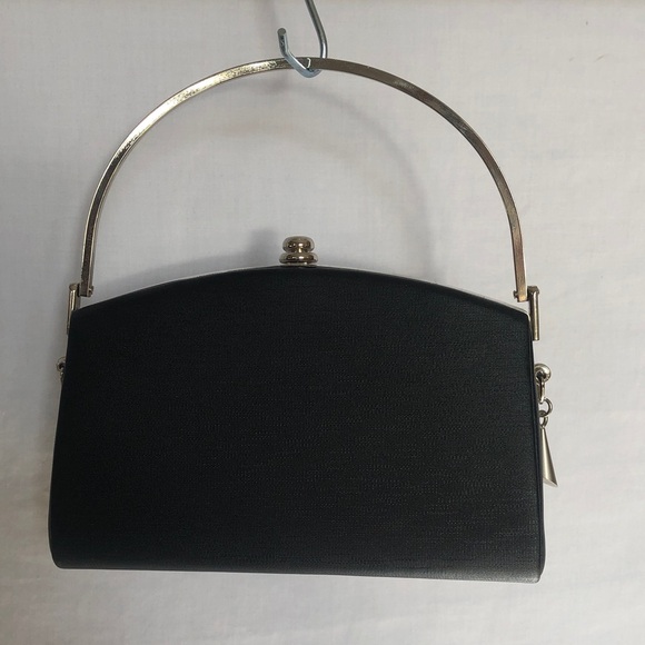 Handbags - Classic Black Hard Bodied Evening Bag With Silver-Tone Hardware
